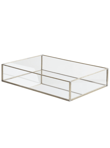 Beliani Tablett GRENOBLE in Silber - (W) 30 x (H) 6 x (L) 20 cm