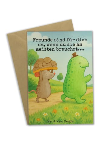 Mr. & Mrs. Panda Grußkarte Schildkröte Maus Design mit Spruch in Weiß