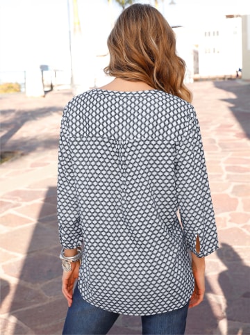 WITT WEIDEN Bluse in marine-ecru-bedruckt