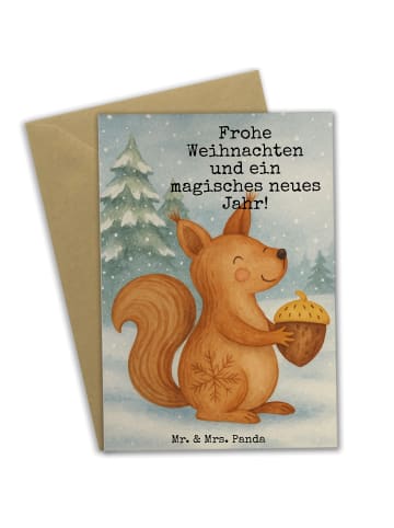 Mr. & Mrs. Panda Beileidskarte Eichhörnchen Weihnachten Design m... in Weiß