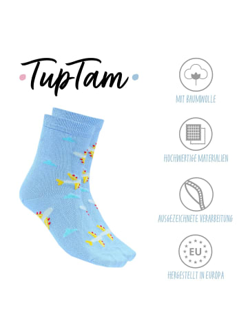 TupTam Kinder Socken Mädchen Jungen Bunt Gemustert 6er Pack in grün/gelb