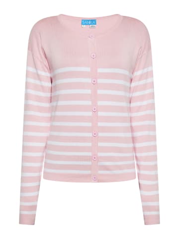 SANIKA Damen Cardigan in HELLROSA WEISS