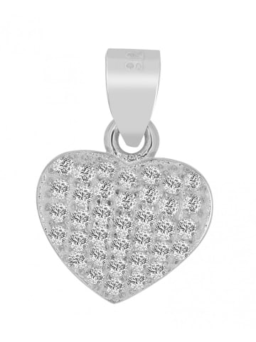 Adeliás Damen Anhänger Herz aus 925 Silber mit Zirkonia in silber