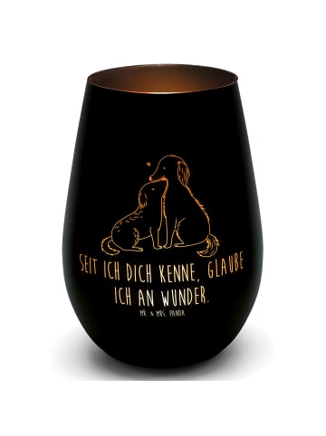 Mr. & Mrs. Panda Gartenlicht Hunde Liebe mit Spruch in Schwarz