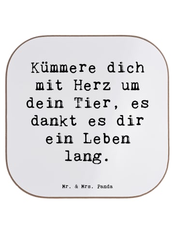 Mr. & Mrs. Panda Untersetzer Spruch Haustiere pflegen mit Spruch in Weiß