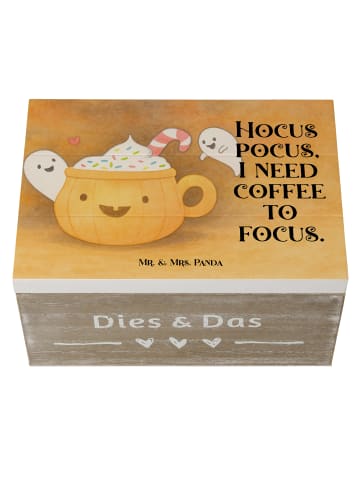 Mr. & Mrs. Panda Box Kaffee Gespenst Design mit Spruch in Weiß