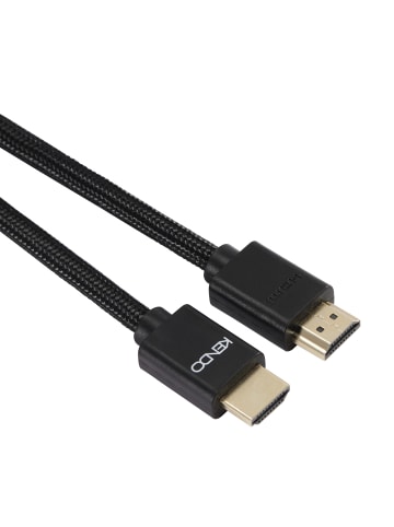 Kendo HDMI Kabel 4K 3,0 m (ARC, schwarz, Gewebe, vergoldet) in Schwarz