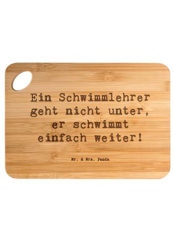 Mr. & Mrs. Panda Hackbrett Spruch Schwimmlehrer Motivation mit S... in Braun