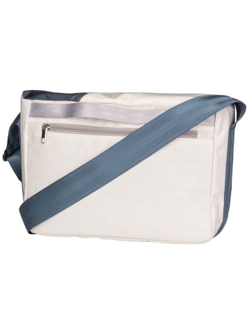 360 grad Umhängetasche Barkasse Mini in Weiß/Streifen Blau/Zahl Grau