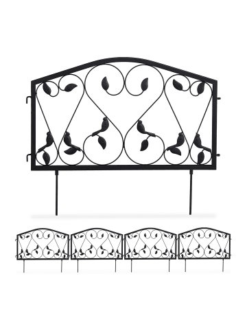 16tlg. Beetzaun Set in Schwarz - (B)900 x (H)33 cm