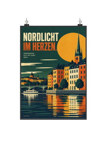 Kunstdruck Architektur retro Design mit Spruch in Weiß