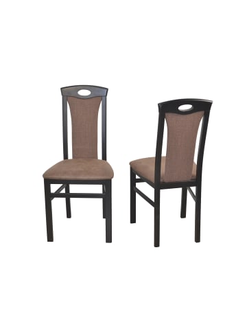 möbel-direkt Esszimmerstuhl, Massivholzstuhl (2 Stück) Zac in schwarz / braun