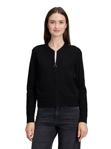 BETTY & CO Strick-Cardigan mit Reißverschluss in Schwarz