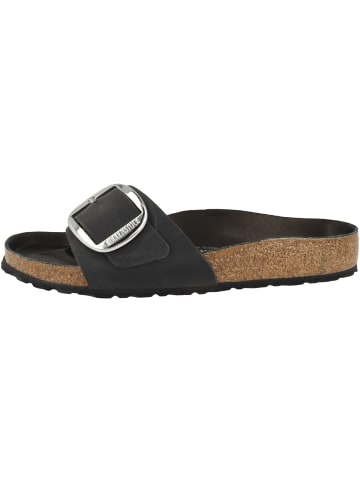Birkenstock Sandale Madrid Big Buckle geöltes Nubukleder in schwarz