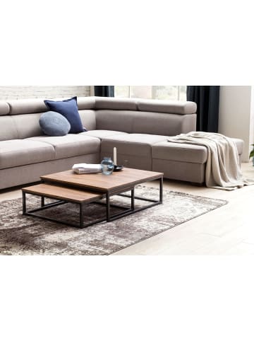 KADIMA DESIGN Couchtisch AKOLA 2-teilig Massivholz 75 x 75 x 27 cm