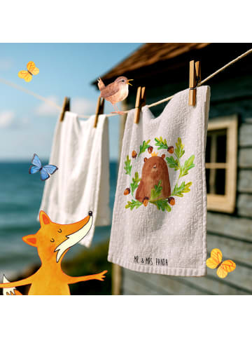 Mr. & Mrs. Panda Handtuch Bär König ohne Spruch in Grau Pastell