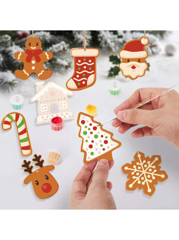ARTNANAS DIY Malen nach Zahlen 8er Set -"Weihnachtsanhänger" 
