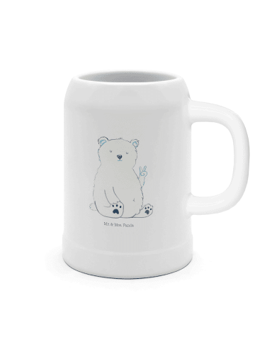 Mr. & Mrs. Panda Bierkrug Eisbär Faul ohne Spruch in Weiß