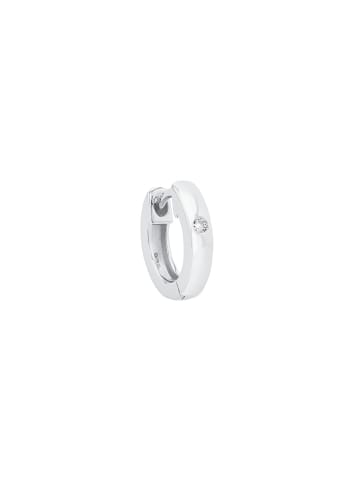 Amor Single Creole Silber 925, rhodiniert in Silber