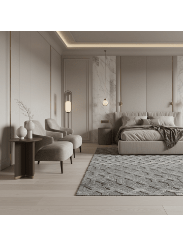 KADIMA DESIGN Teppich 3D Waschbar Geometrisch GENF Strapazierfähig OEKO-TEX