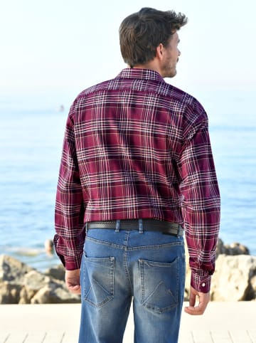 WITT WEIDEN Langarm-Hemd in bordeaux-kariert