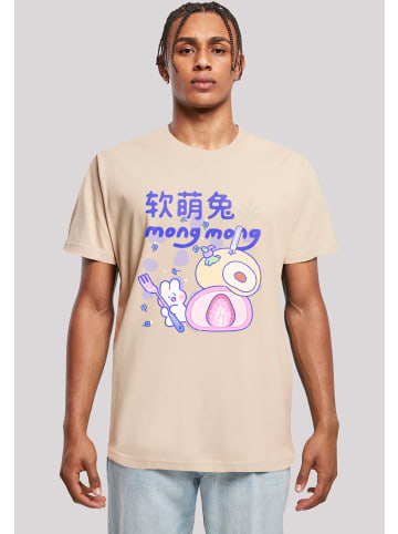 F4NT4STIC T-Shirt Lovely MongMong Mandarin Text Eating Mochi in sand
