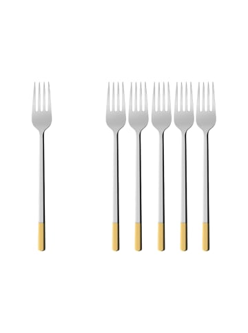 Villeroy & Boch 6er Set Tafelgabel Ella teilvergoldet 210 mm silber-gold in silber-gold