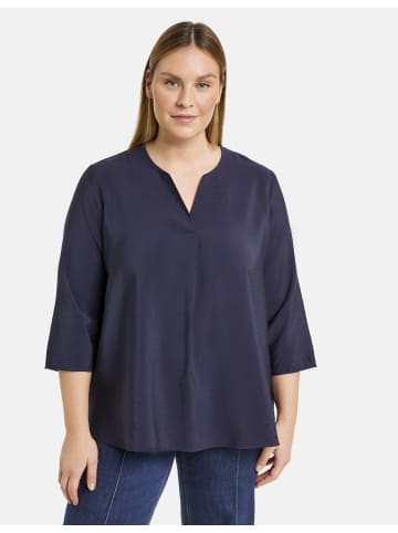 SAMOON Bluse 3/4 Arm in Dark Lake Blue