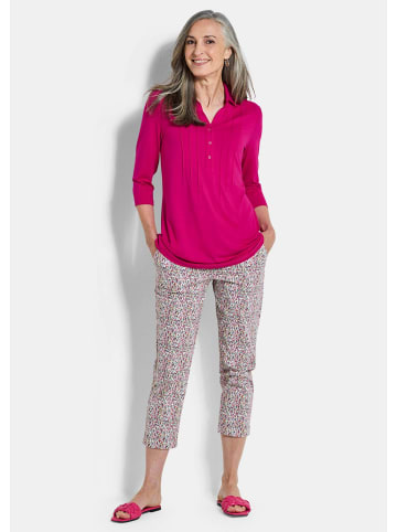 GOLDNER Elegantes Blusenshirt mit Biesen in pink