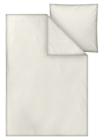 MELA Perkal Bettwäsche Set Style MAJULI Stripes in birke - naturweiss gestreift