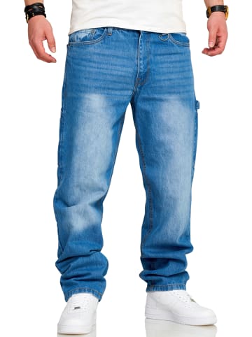 SOUL STAR Jeans - S2CHEB Lange Hose Carpenter Bermuda Regular-Fit Workwear in Light Blue