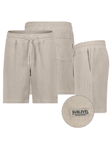 Sublevel Lässige Strickshorts Kordelzug Seitentaschen in Beige-2