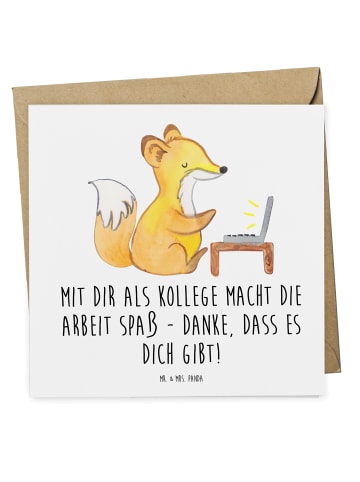 Mr. & Mrs. Panda Deluxe Karte Kollege Freude mit Spruch in Weiß