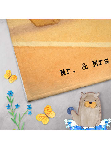 Mr. & Mrs. Panda Handtuch Fuchs Tennis spielen Design mit Spruch in Weiß