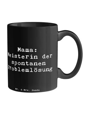 Mr. & Mrs. Panda Tasse Mama Meisterin mit Spruch in Schwarz