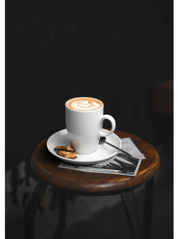 Seltmann Weiden 6er Set Milchkaffeetassen mit Untertassen VIP. 360 ml weiß in weiß