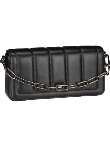 DKNY Abendtasche & Clutch Loie Lamb Leather Clutch in Black/Gunmetal