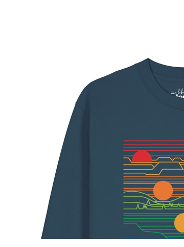 wat? Apparel Sweatshirt Sun And Moon in Petrol