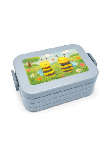 Mr. & Mrs. Panda Bentobox Biene Verliebt Design ohne Spruch in Blau Pastell