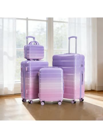 ABRIHOME Kofferset in Lila 4-teilig mit Zahlenschloss