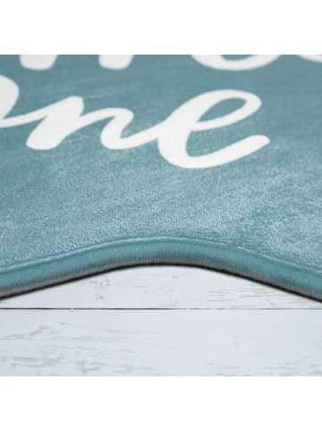 KADIMA DESIGN Kinderteppich waschmaschinenwaschbar Stern Kinderzimmer in Blau