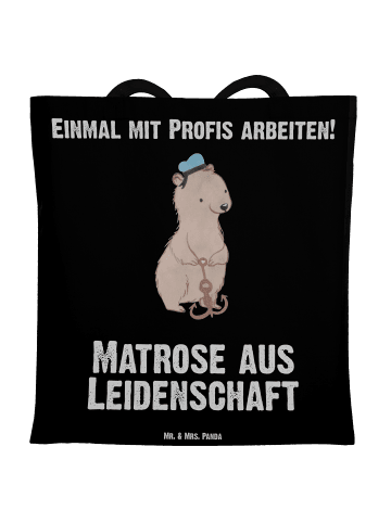 Mr. & Mrs. Panda Einkaufsshoppinger Matrose Leidenschaft mit Spruch in Schwarz