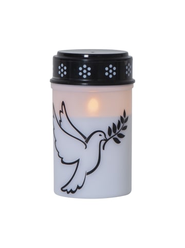 STAR Trading LED Grabkerze 'Dove', Timer, mit Tauben-Motiv, 12cm