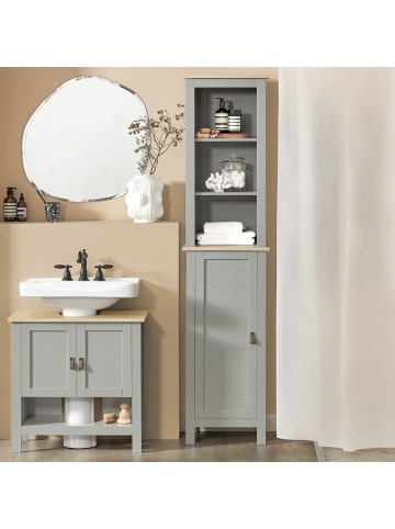 SoBuy Badezimmerschrank in Hellgrau - (W) 30 x (H) 169 x (L) 39 cm