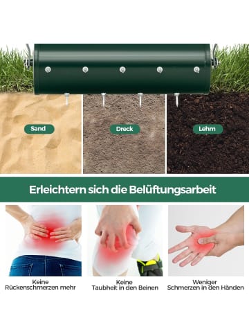 COSTWAY Rasenlüfter 44x128cm in Grün