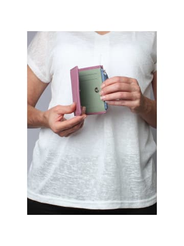 VARGU Echtleder Geldbörse SINE 1 in mauve - sage green