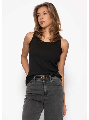 SASSYCLASSY Tank Top mit Ausschnitt in Schwarz