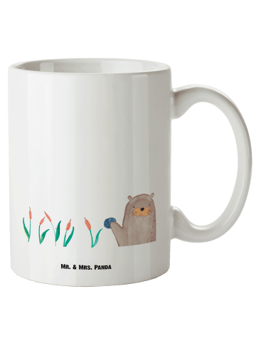 Mr. & Mrs. Panda weisse tasse Otter Stein ohne Spruch in Weiß