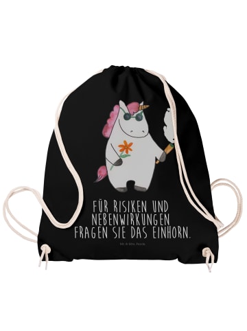 Mr. & Mrs. Panda Jutebeutel Einhorn Woodstock mit Spruch in Schwarz