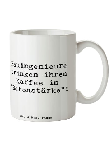 Mr. & Mrs. Panda Kaffeepott Spruch Bauingenieur Kaffee mit Spruch in Weiß